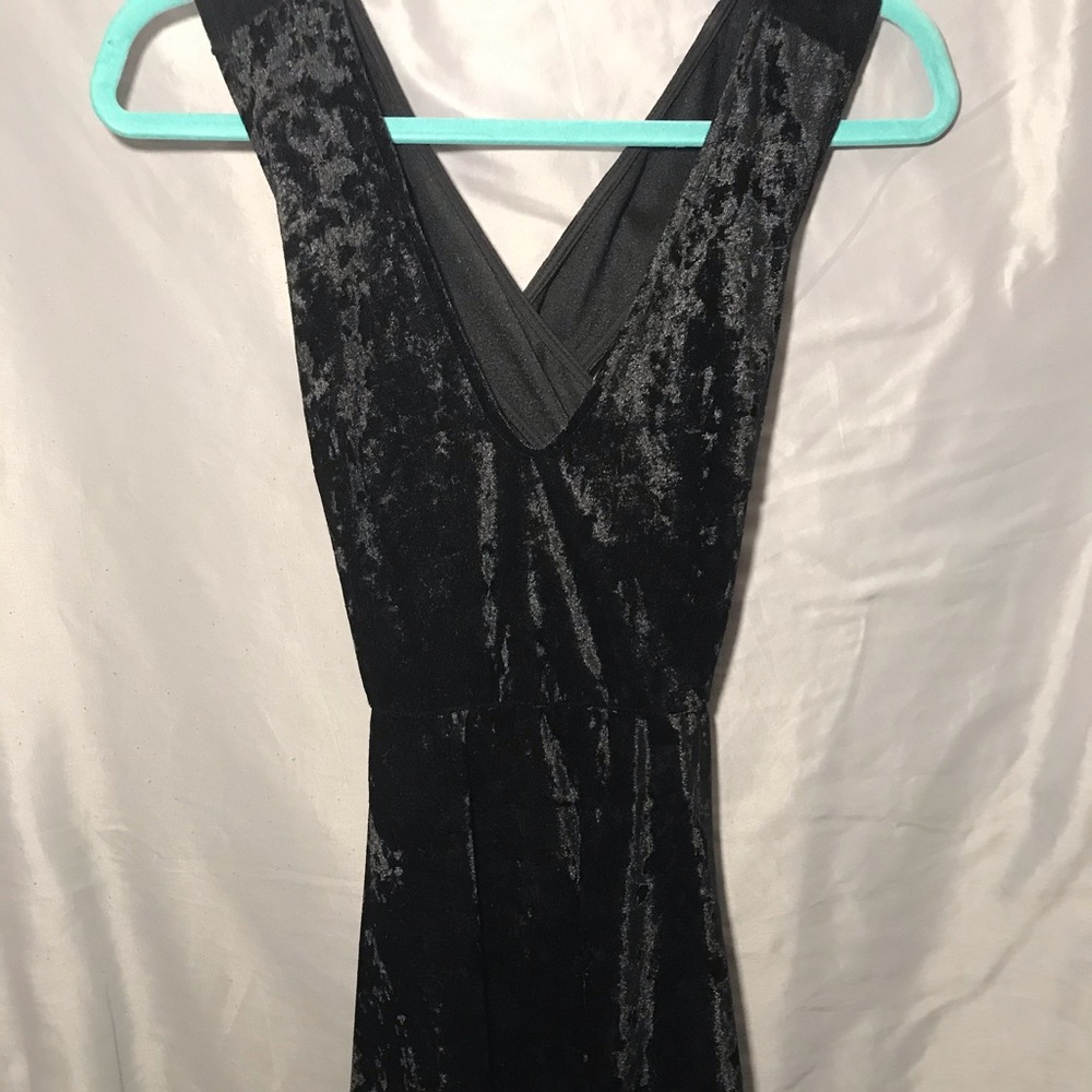 Black Velvet Cross Back Dress